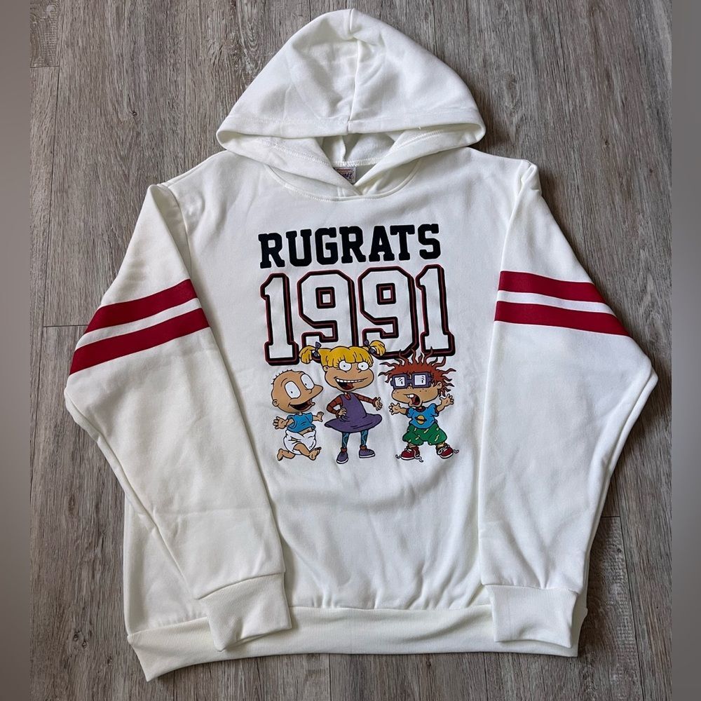 Nickelodeon 1991 Rugrats Hoodie Sweatshirt Medium Oversized Front Graphic